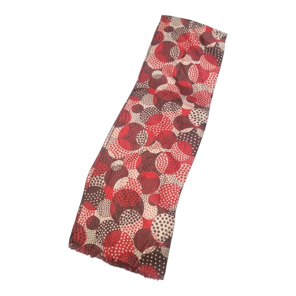Vintage MCM Geometric Polka Dot Rectangle Scarf